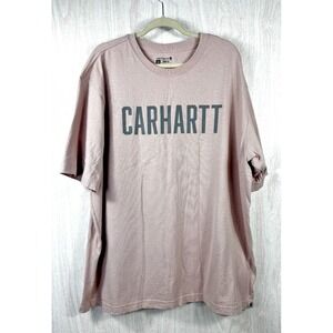 Carhartt Mens 2XL Mauve Logo T Shirt Short Sleeve Workwear Casual Street